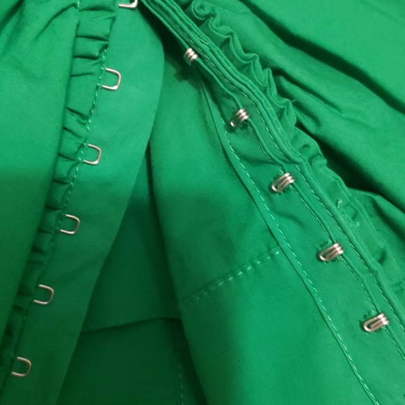 ZARA voluminous green ruffled polin top - Picture 7 of 11